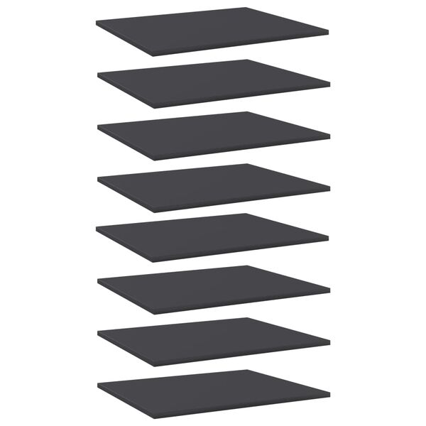 vidaXL Bookshelf Boards 8 pcs Grey 60x50x1.5 cm Engineered Wood