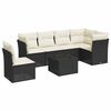 vidaXL 7 Piece Garden Sofa Set with Cushions Black Poly Rattan