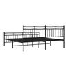 vidaXL Metal Bed Frame without Mattress with Footboard Black 183x213cm