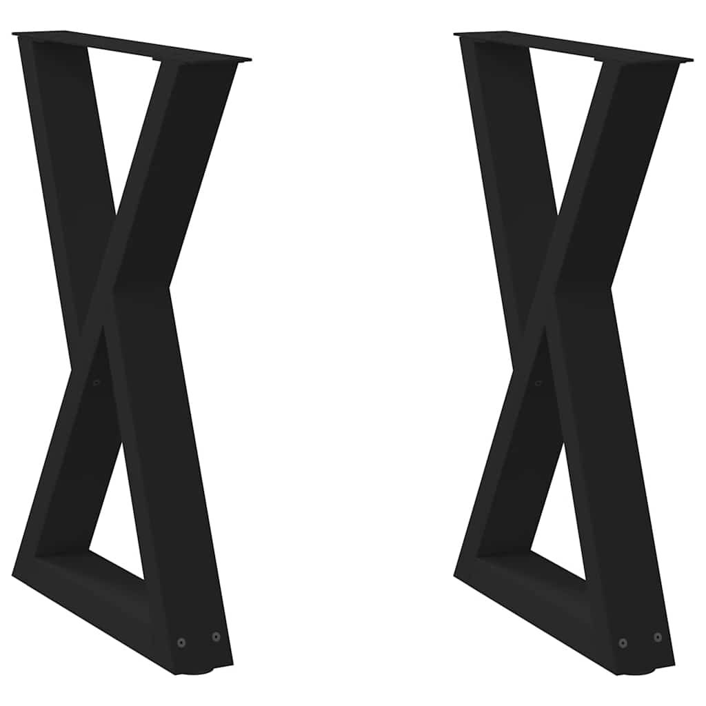 vidaXL Dining Table Legs 2 pcs Black 60x(72-73.3) cm Steel