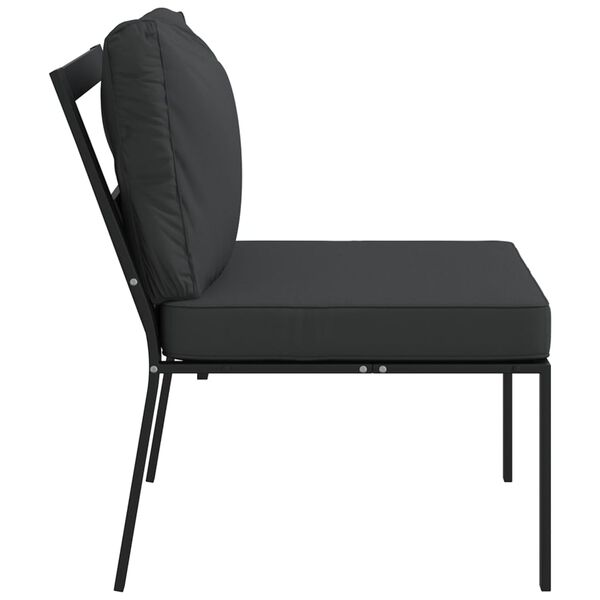 vidaXL Garden Chairs with Grey Cushions 2 pcs 60x74x79 cm Steel