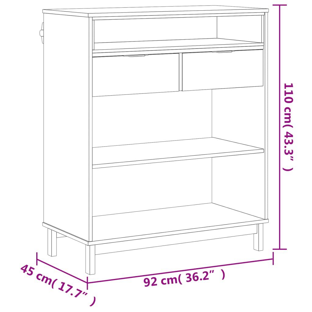 vidaXL Bar Table FLAM 92x45x110 cm Solid Wood Pine