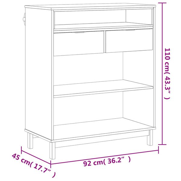 vidaXL Bar Table FLAM 92x45x110 cm Solid Wood Pine