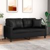 vidaXL 2-Seater Sofa with Throw Pillows Black 140 cm Faux Leather