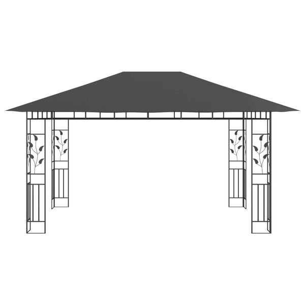 vidaXL Gazebo with Mosquito Net 4x3x2.73 m Anthracite 180 g/m&sup2;