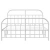 vidaXL Metal Bed Frame without Mattress with Footboard White 150x200cm