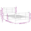 vidaXL Metal Bed Frame without Mattress with Footboard White 100x200cm