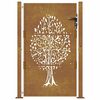 vidaXL Garden Gate 100x150 cm Corten Steel Tree Design