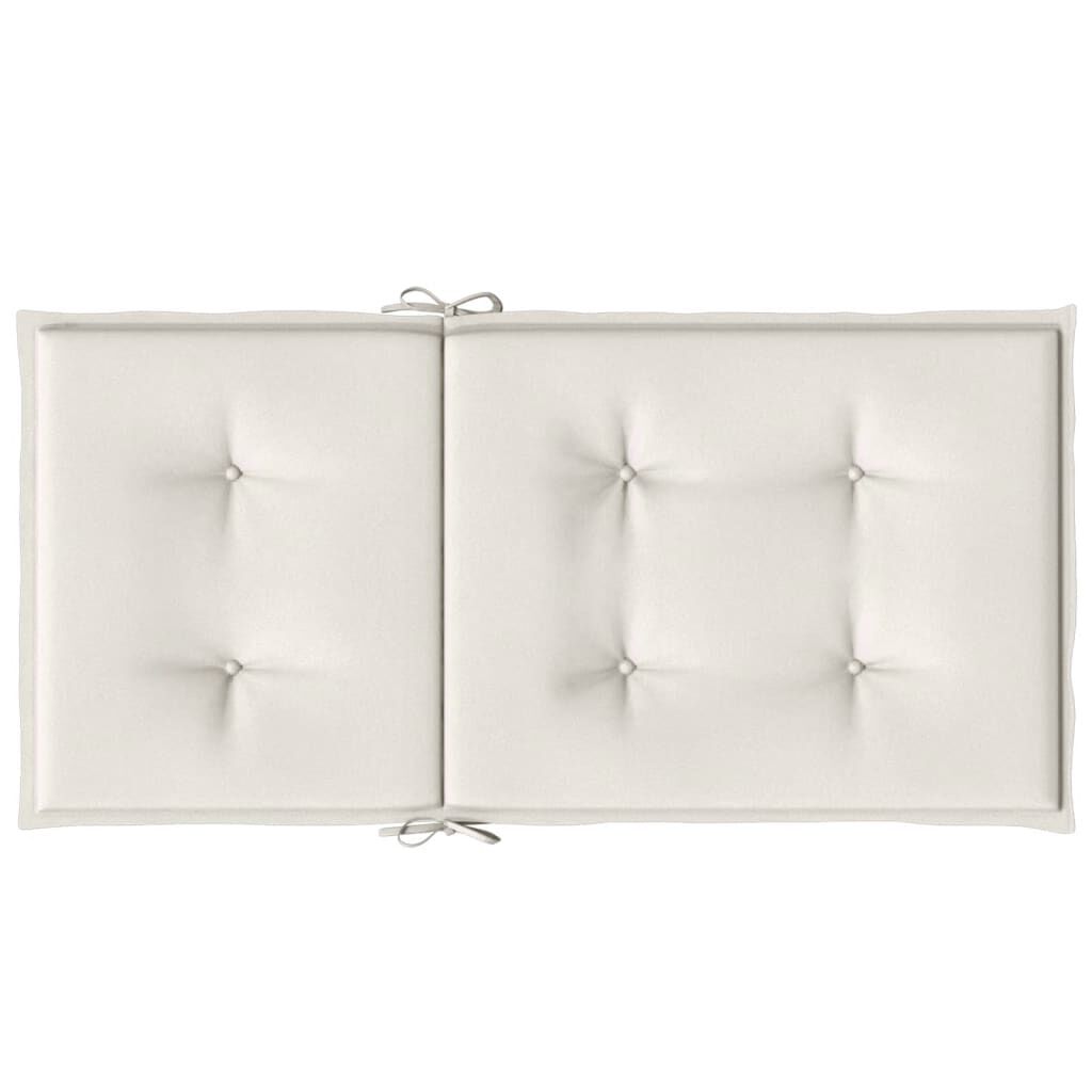 vidaXL Lowback Chair Cushions 2 pcs Melange Cream 100x50x4 cm Fabric