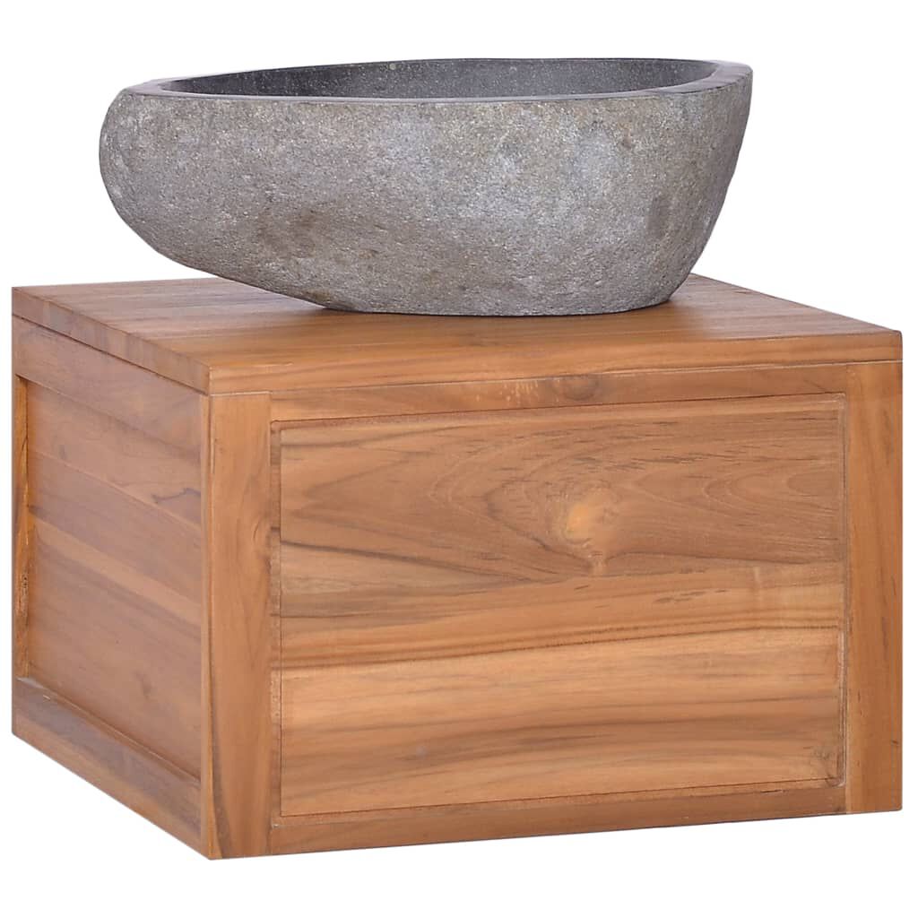 vidaXL Wall-mounted Bathroom Cabinet 45x45x30 cm Solid Teak Wood