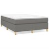 vidaXL Box Spring Bed Frame Dark Grey Full Fabric (US Only)