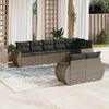 vidaXL 8 Piece Garden Sofa Set with Cushions Grey Poly Rattan