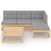vidaXL 5 Piece Garden Lounge Set with Cushions Solid Pinewood