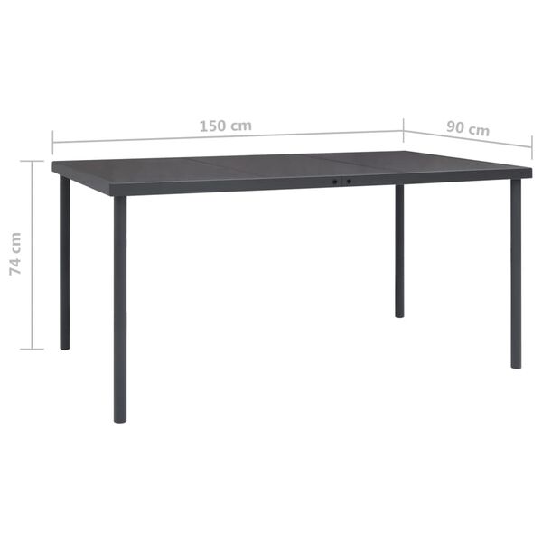 vidaXL 7 Piece Outdoor Dining Set Steel