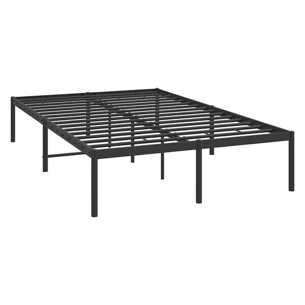 vidaXL Metal Bed Frame without Mattress Black 135x190cm