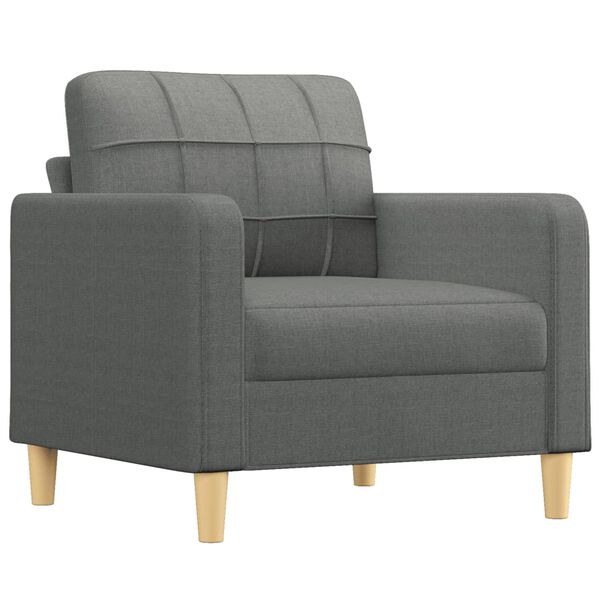 vidaXL 4 Piece Sofa Set with Pillows Dark Grey Fabric