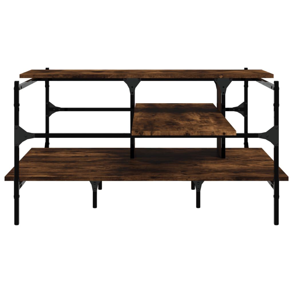 vidaXL Coffee Table Smoked Oak 100x100x48.5 cm Engineered Wood