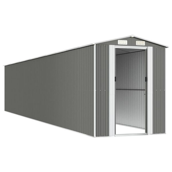 vidaXL Garden Shed Light Grey 192x1021x223 cm Galvanised Steel