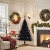vidaXL Artificial Half Christmas Tree with Stand Black 150 cm PVC