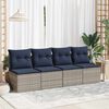 vidaXL 2 Piece Garden Sofa Set with Cushions Grey Poly Rattan Acacia