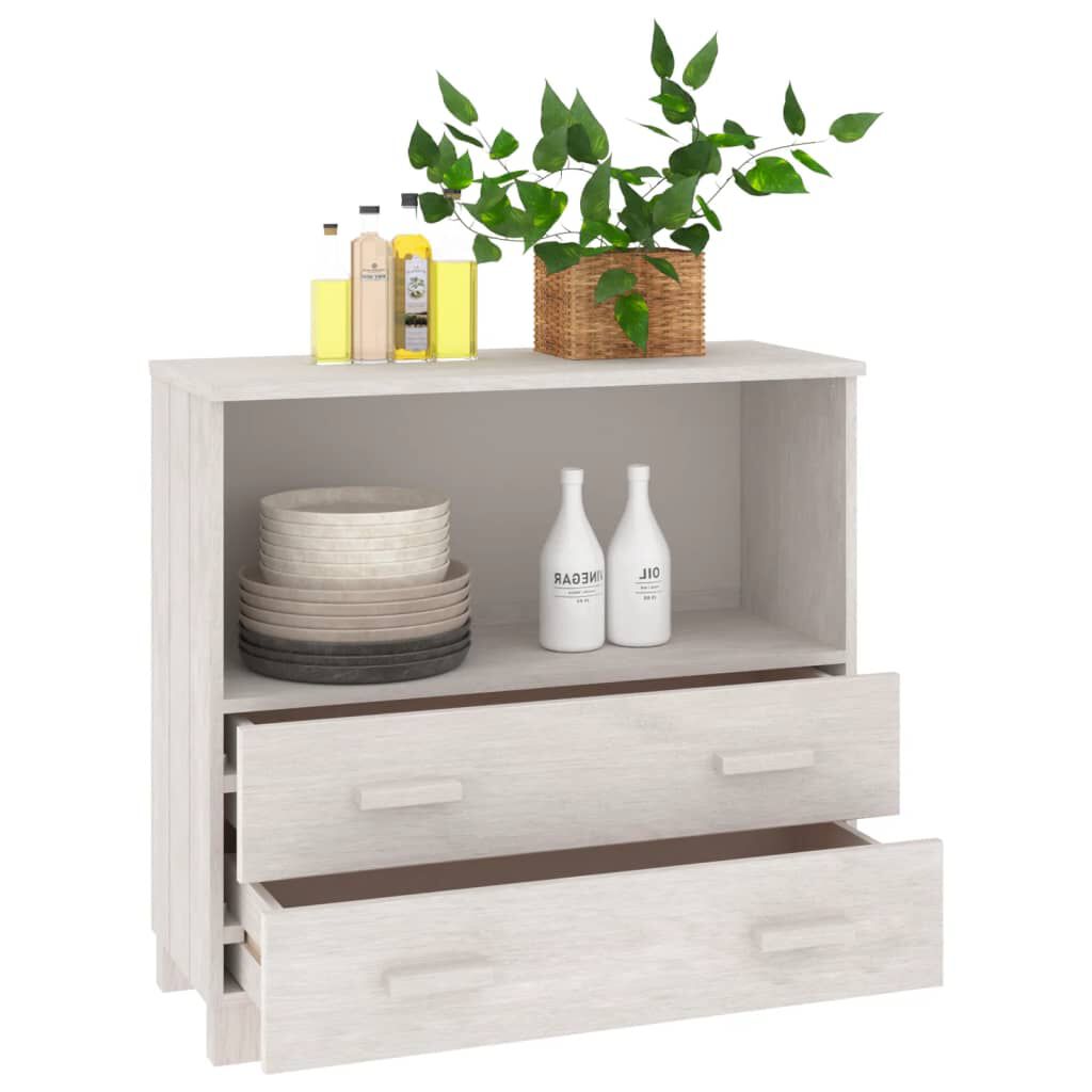 vidaXL Sideboard HAMAR White 85x35x80 cm Solid Wood Pine