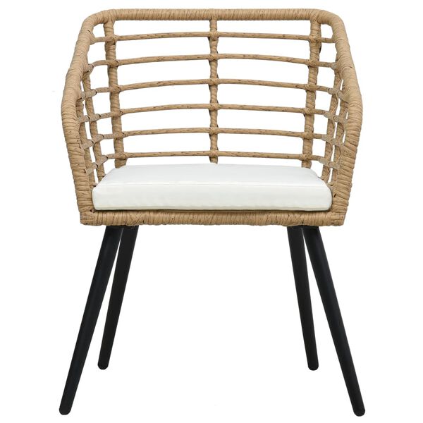 vidaXL 3 Piece Bistro Set Poly Rattan Oak