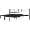 vidaXL Metal Bed Frame without Mattress with Headboard Black 183x213cm