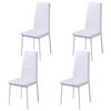 vidaXL Five Piece Dining Table and Chair Set Black and White