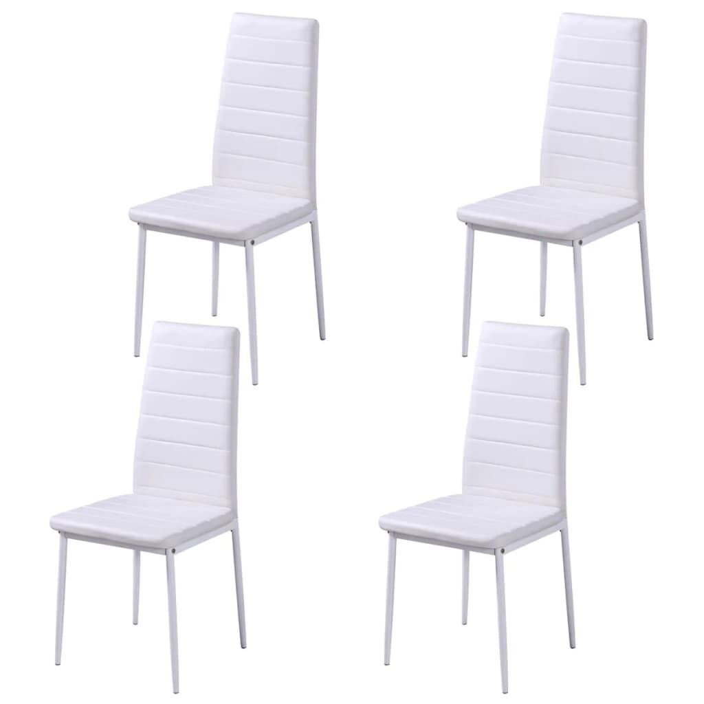 vidaXL Five Piece Dining Table and Chair Set Black and White