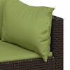 vidaXL Garden Corner Sofas with Cushions 2 pcs Brown Poly Rattan