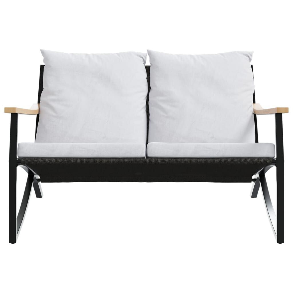 vidaXL 5 Piece Balcony Furniture Set with Cushions Black Steel