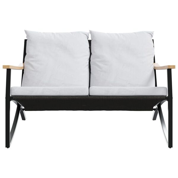 vidaXL 5 Piece Balcony Furniture Set with Cushions Black Steel