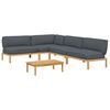 vidaXL Sofa Set with Cushion Plain 5 pcs Anthracite Solid Acacia Wood