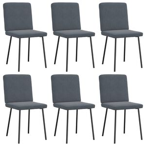 vidaXL Dining Chairs 6 pcs Dark Grey Velvet