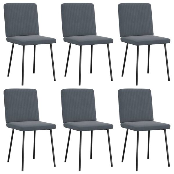 vidaXL Dining Chairs 6 pcs Dark Grey Velvet