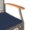 vidaXL Garden Chairs with Cushions 4 pcs Grey Poly Rattan Acacia Wood