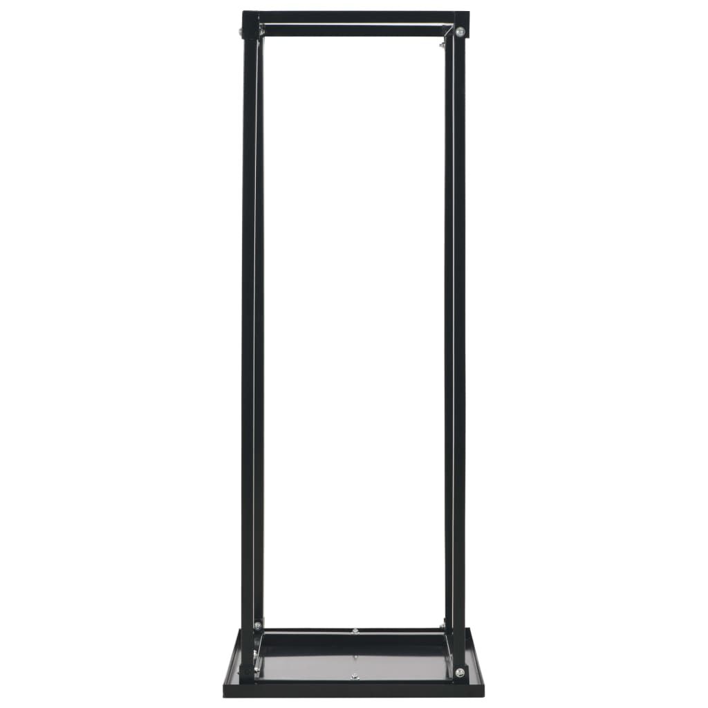 vidaXL Firewood Rack with Base Black 37x37x113 cm Steel