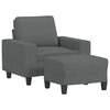 vidaXL Sofa Chair with Footstool Dark Grey 60 cm Fabric