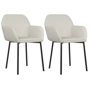 vidaXL Dining Chairs 2 pcs Cream Velvet