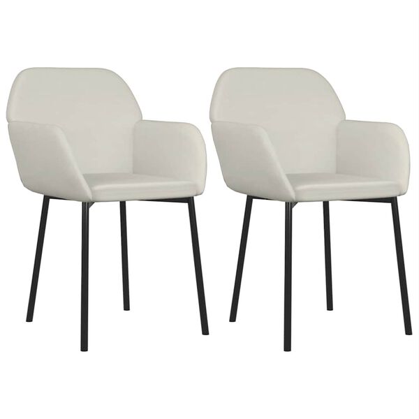 vidaXL Dining Chairs 2 pcs Cream Velvet