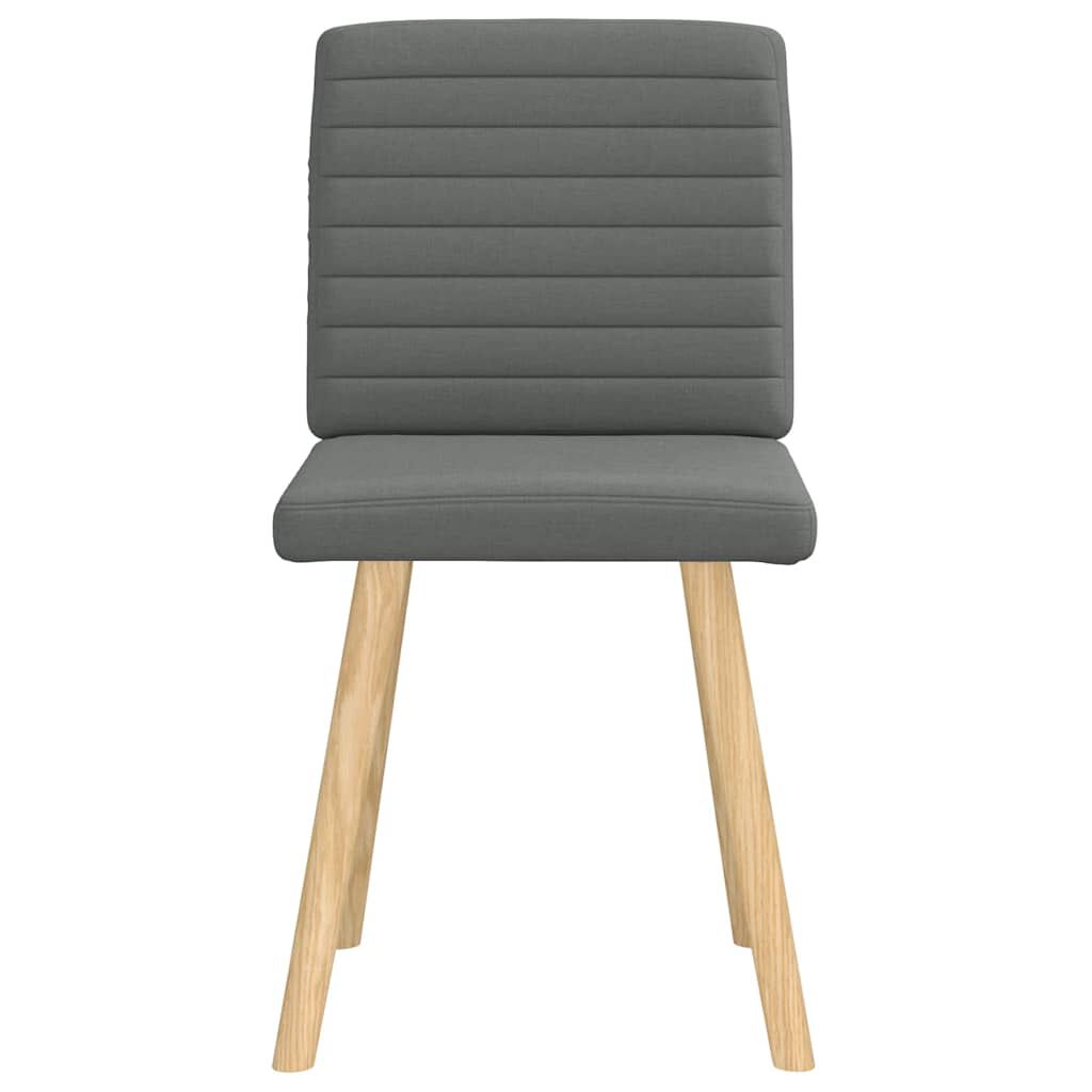 vidaXL Dining Chairs 2 pcs Dark Grey Fabric
