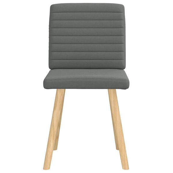 vidaXL Dining Chairs 2 pcs Dark Grey Fabric