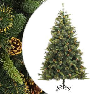 vidaXL Artificial Hinged Christmas Tree with Cones 240 cm