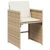 vidaXL 17 Piece Garden Dining Set with Cushions Beige Poly Rattan