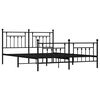 vidaXL Metal Bed Frame without Mattress with Footboard Black 183x213cm