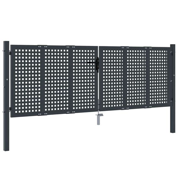 vidaXL Garden Gate Anthracite 300x100 cm Steel