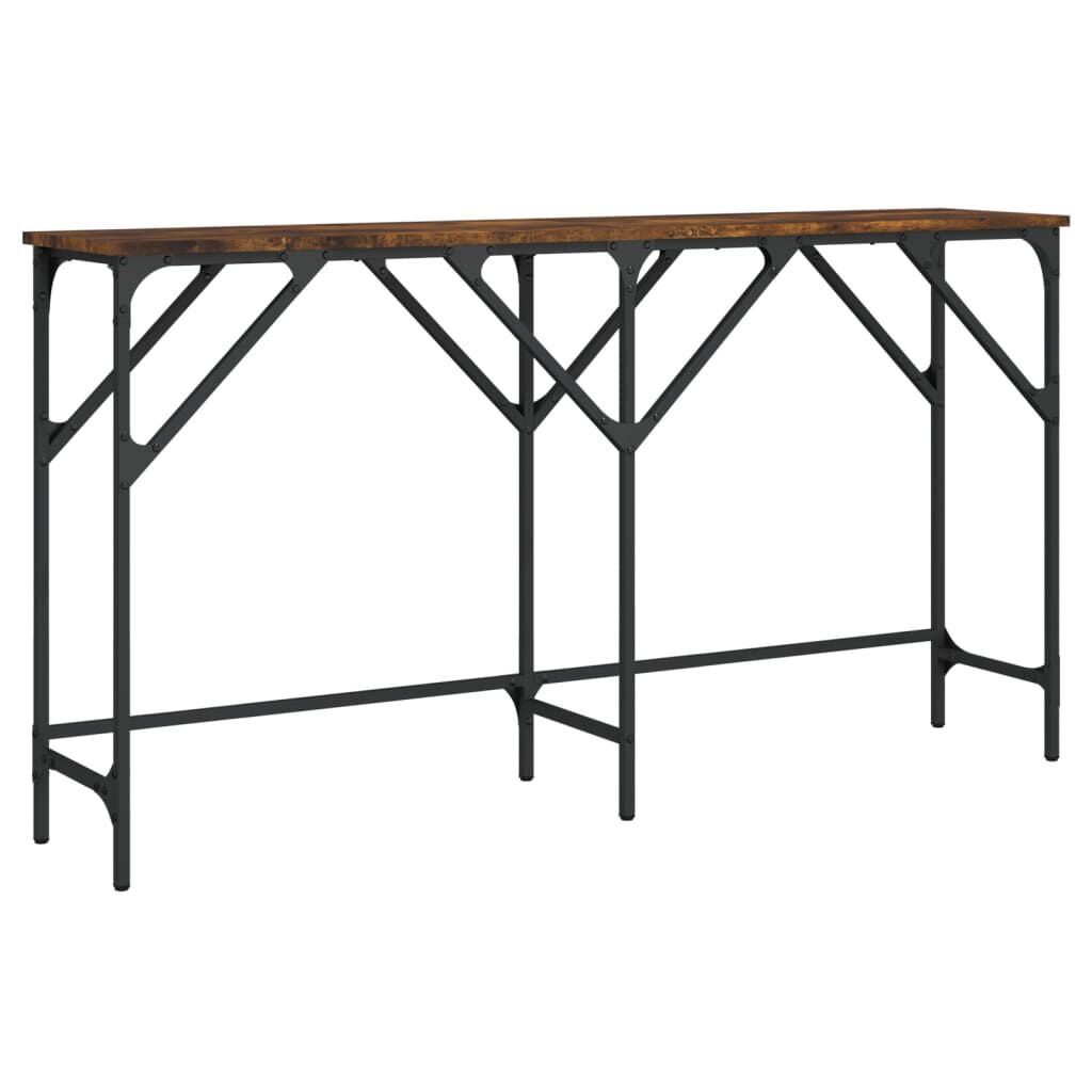 vidaXL Console Table Smoked Oak 140x29x75 cm Engineered Wood