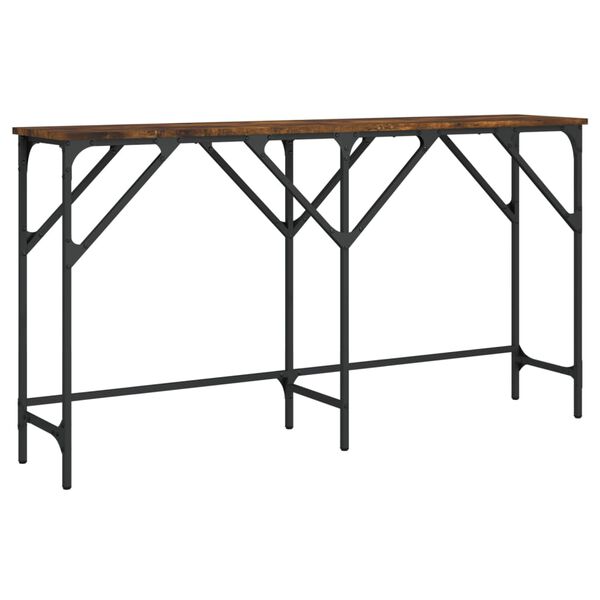 vidaXL Console Table Smoked Oak 140x29x75 cm Engineered Wood