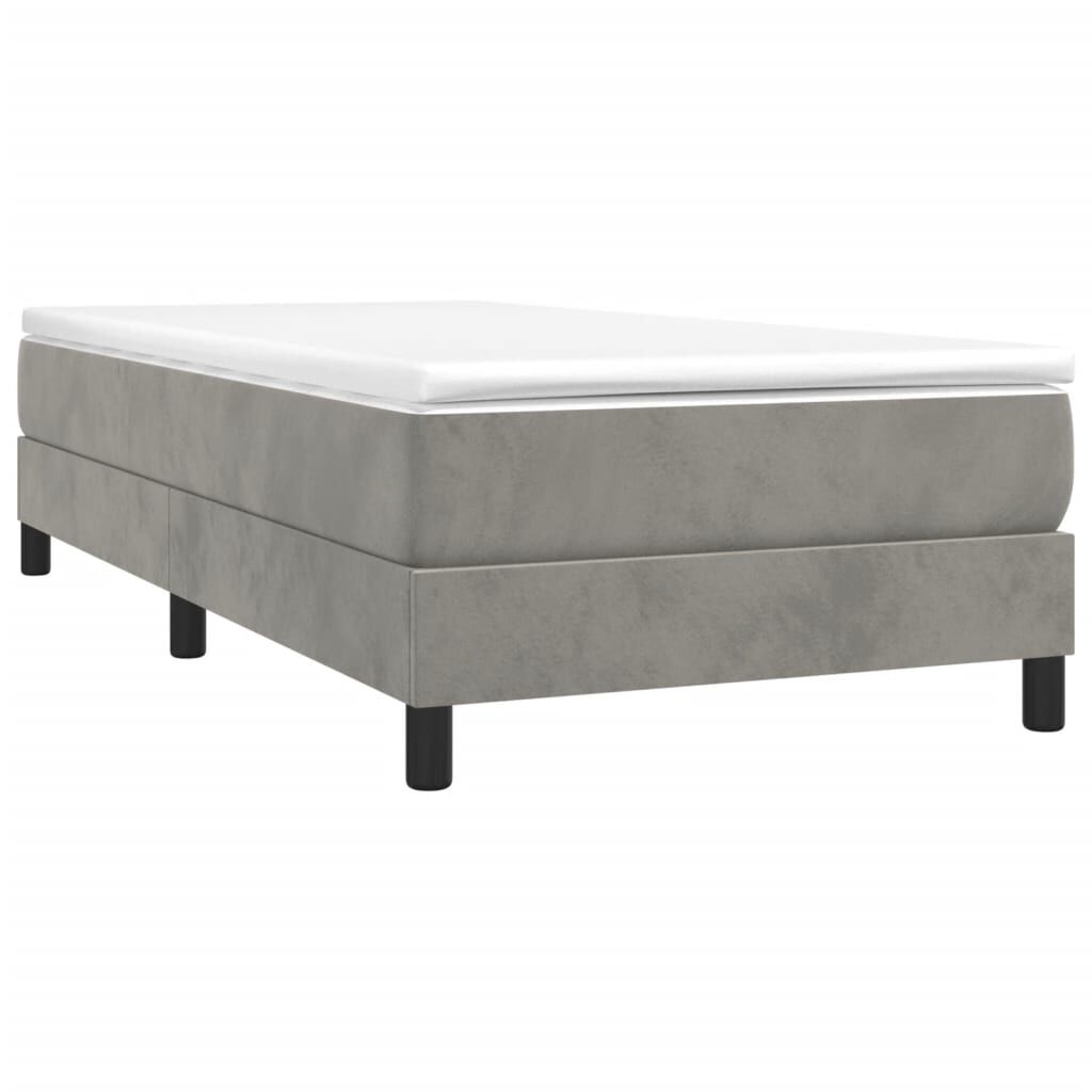 vidaXL Bed Frame without Mattress Light Grey Twin XL Velvet (US Only)