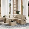 vidaXL 6 Piece Garden Sofa Set with Cushions Beige Poly Rattan